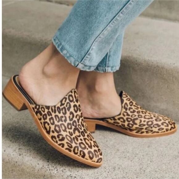New in Box Soludos Venetian Leopard Mule Sz 5 - Picture 1 of 13